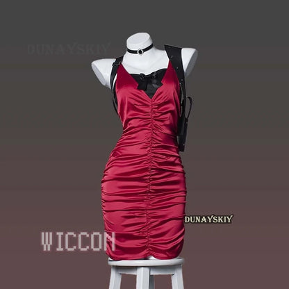 Ada Wong Evil Cheongsam Cosplay Costume Set