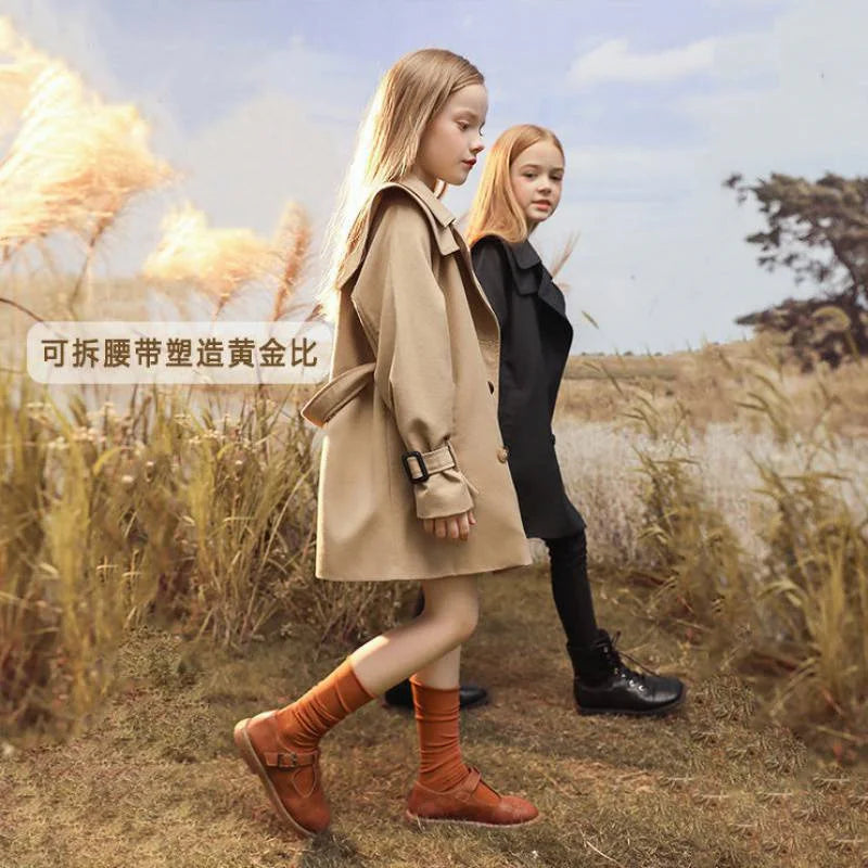 Spring Autumn Girls Trench Coat