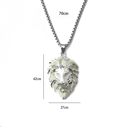 Luminous Lion Head Punk Necklace