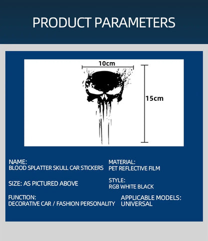 Reflective Skull Decal - Waterproof Motorcycle Accessory