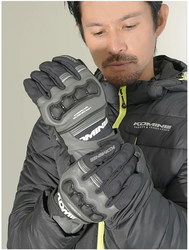 KOMINE GK-856 Windproof Sheepskin Moto Gloves