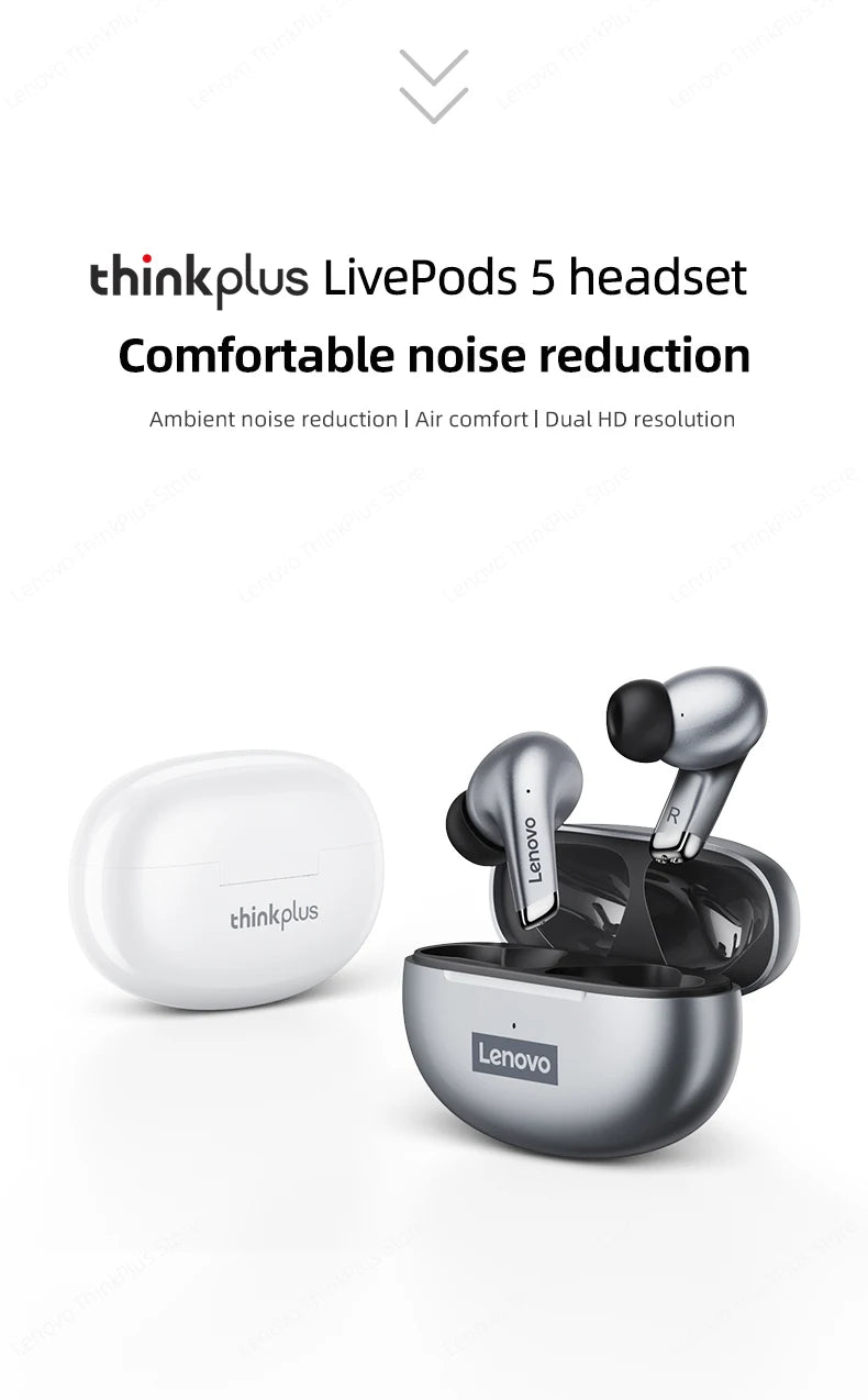 Lenovo LP5 Wireless HiFi Earbuds - Sports, Comfort, and Durability