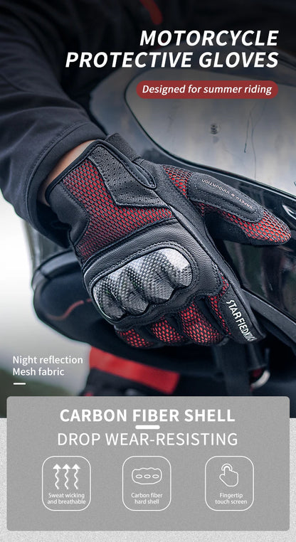 Star Field Knight Carbon Fiber Summer Bike Gloves