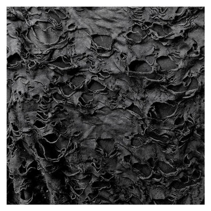 Black Tattered Knit Fabric - Eco-Friendly Textiles
