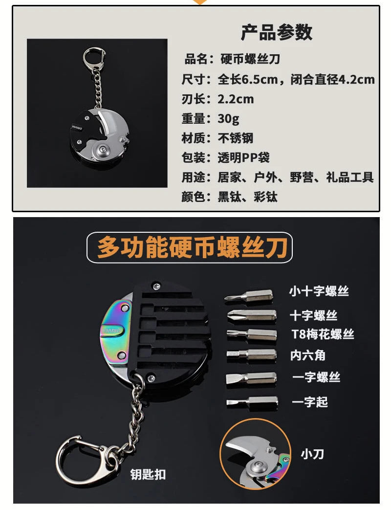 Pocket Multi-Tool Keychain for Outdoors & EDC