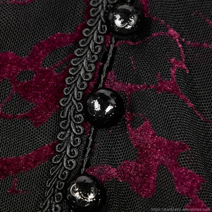Product Name: Gothic Flame Hooded Lace Dress