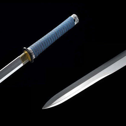 Crafted Manganese Steel Short Sword, Red & Silver