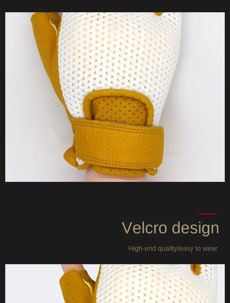 Retro Breeze Half-Finger Motorcycle Gloves
