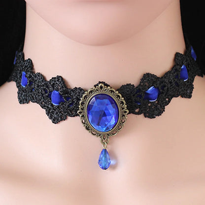 ic Lace Necklace   Vampire Choker with Rhinestone