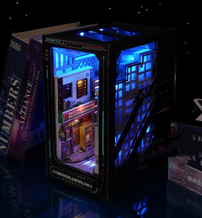 Cyberpunk DIY Book Nook Model Kit for Creative Room