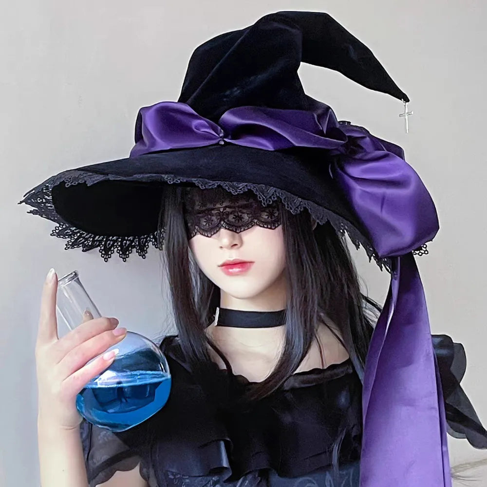 Handmade Lace Witch Pointed Hats