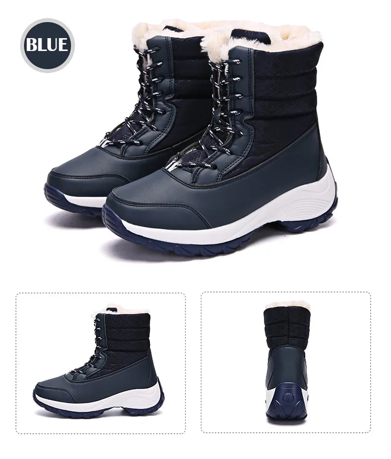 ChicWarm Waterproof Winter Ankle Platform Boots
