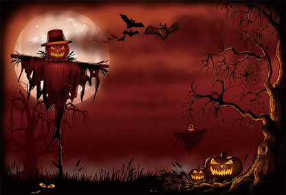 Moonlit Feline: Halloween Bat Castle Backdrop
