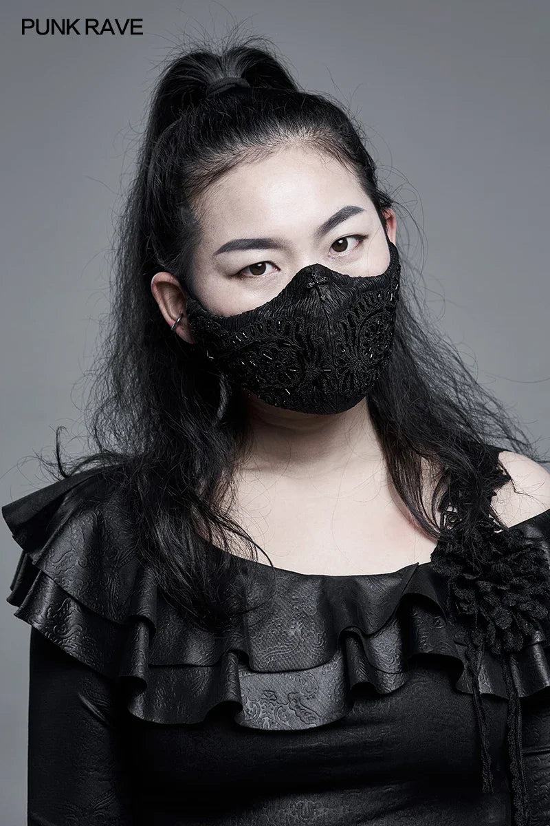 Gothic Royal Embellished Mesh Mask