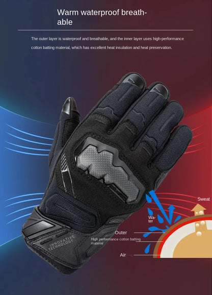 RSTAICHI Men's Retro Touchscreen Motorcycle Gloves