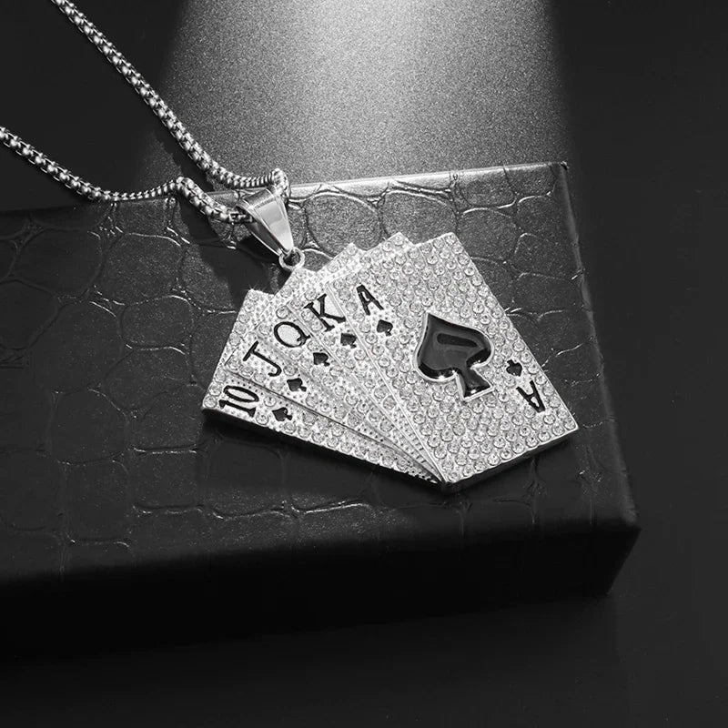 Gold Deck Punk Pendant Necklace for Men