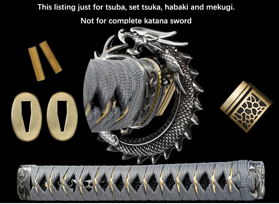 Majestic Dragon Sword Fittings Set for Samurai Blades