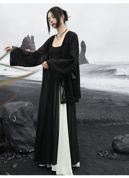 Summer Elegance: Crane Emblem Black Jacket for Women