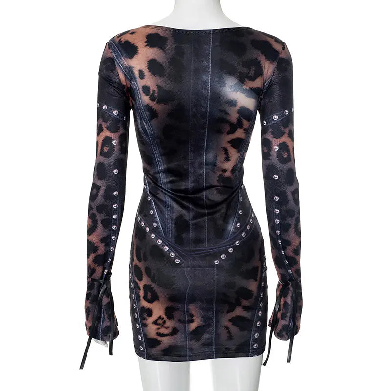 Vintage Chic Bodycon Mini Dress for Stylish Nights