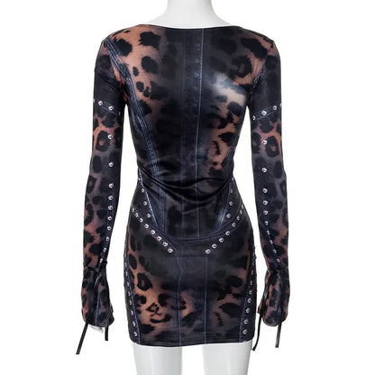 Vintage Chic Bodycon Mini Dress for Stylish Nights