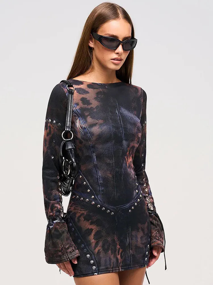 Vintage Chic Bodycon Mini Dress for Stylish Nights