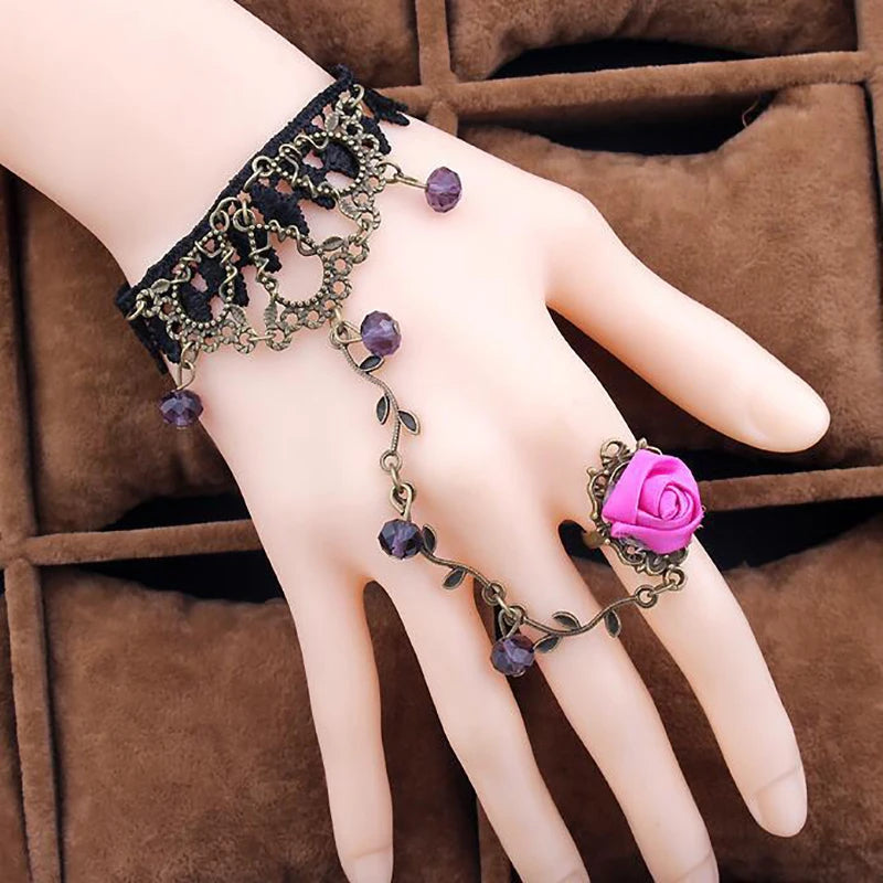 Vampire Lace Wrap Bracelet for Gothic Glam