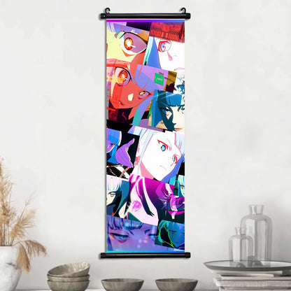Cyber Rebecca Scroll Canvas: Futuristic Wall Art