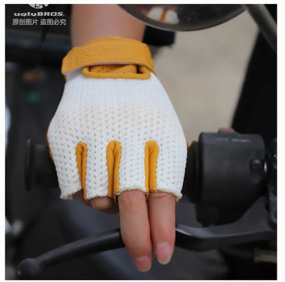 Retro Breeze Half-Finger Motorcycle Gloves