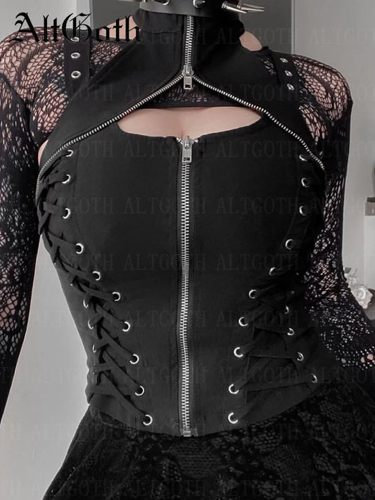 Dark Bandage Halter Vest for Women