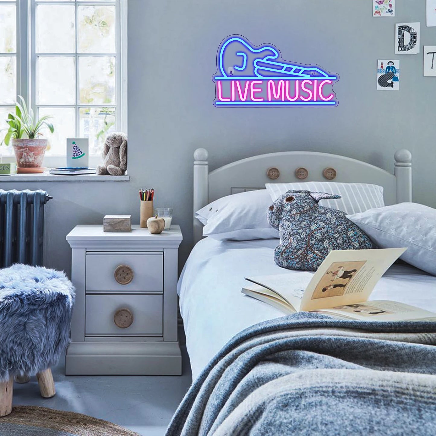 Electric Rock Vibes: LED Neon Art Sign