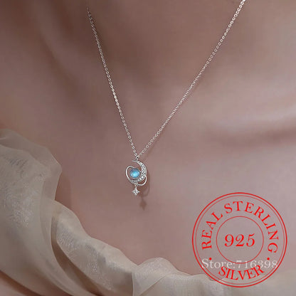 Silver Moonstone Star Choker - Celestial Elegance