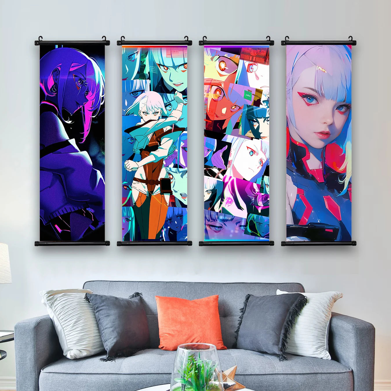 Cyber Rebecca Scroll Canvas: Futuristic Wall Art