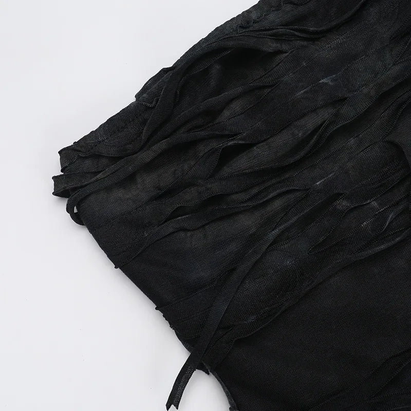 Hole Strapless Grunge Dress
