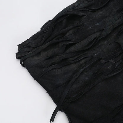 Hole Strapless Grunge Dress
