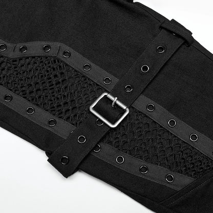 Punk Rave Women's Mesh & Denim Slim Pants