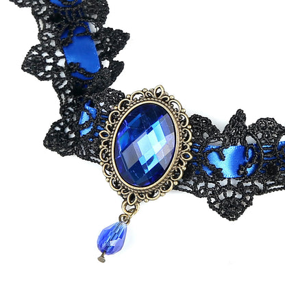 ic Lace Necklace   Vampire Choker with Rhinestone