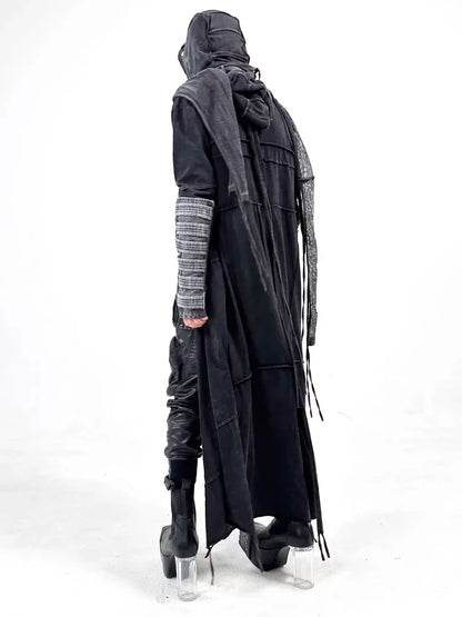 Gothic Vintage Distressed Hooded Cape Windbreaker