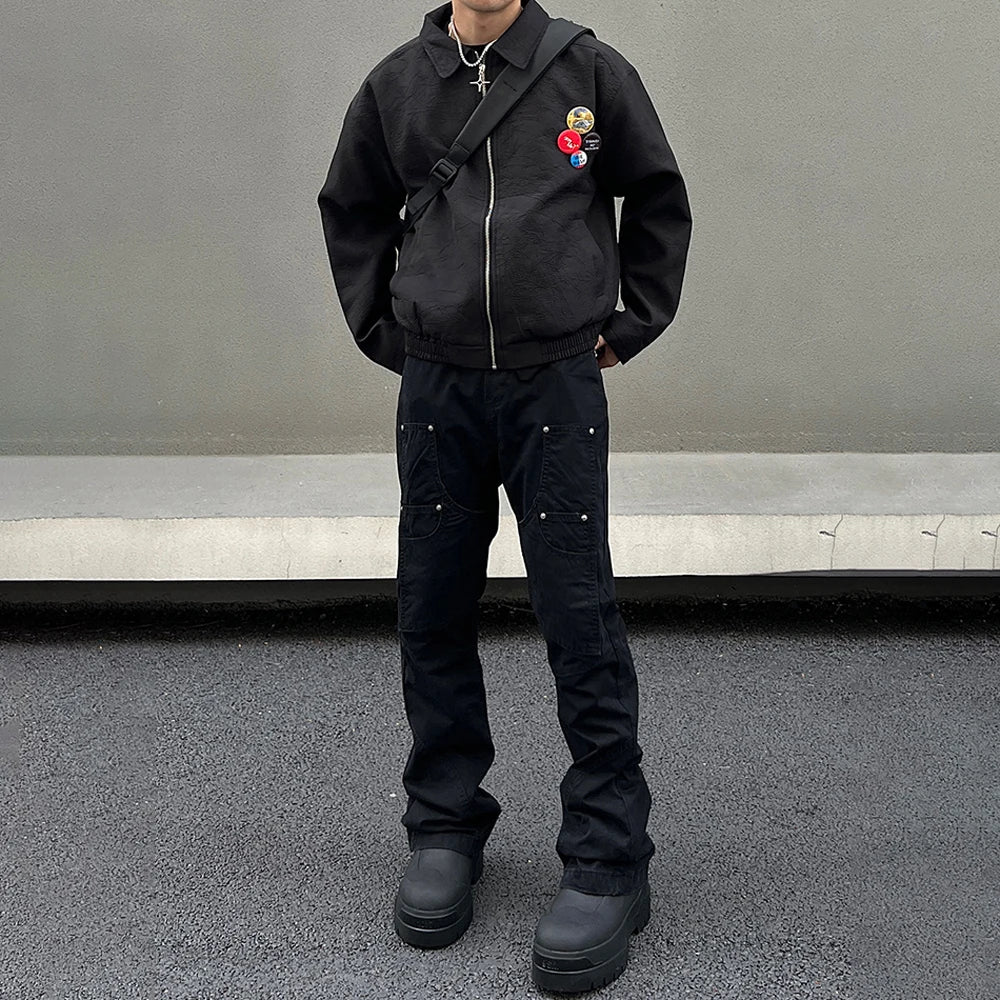 Black Cargo Pants Men Streetwear