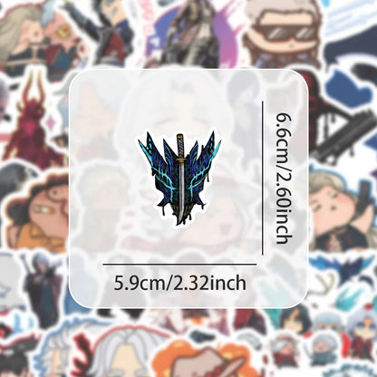 50pcs Game Devil May Cry Demon Hunter Decorative Stickers