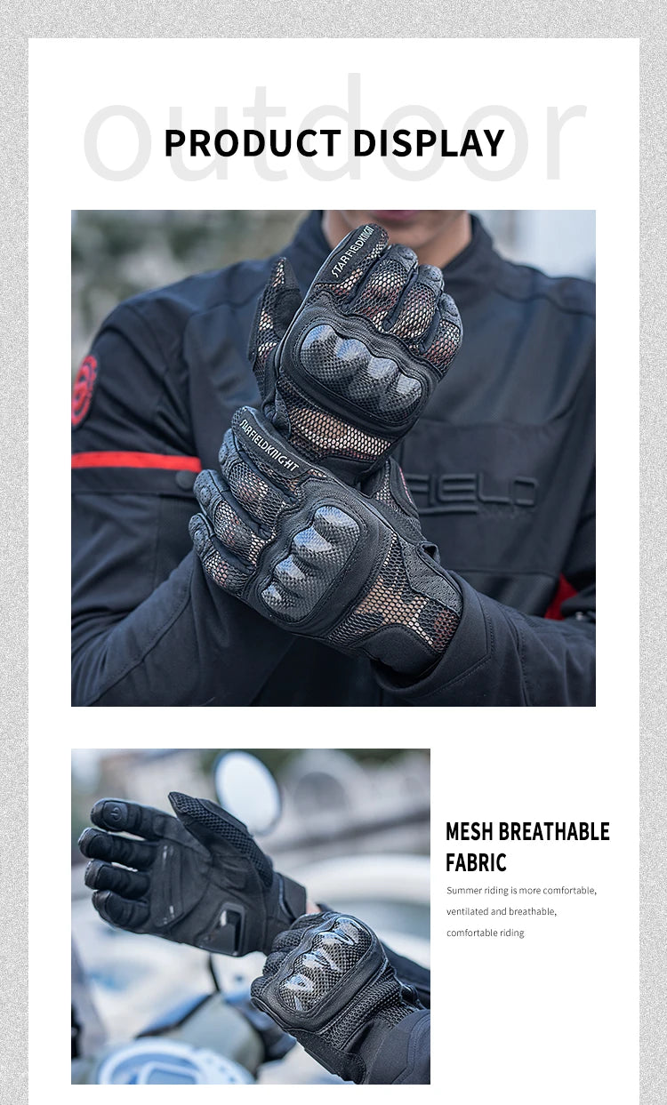 Star Field Knight Carbon Fiber Summer Bike Gloves