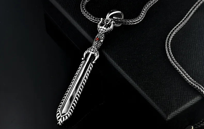 BOCAI Retro S925 Silver Exorcism Sword Pendant