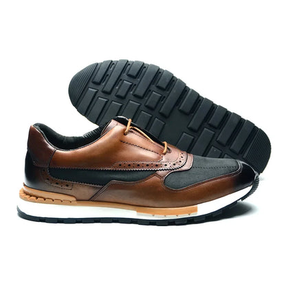 Luxury Brand Design Men's Sneakers Real Leather