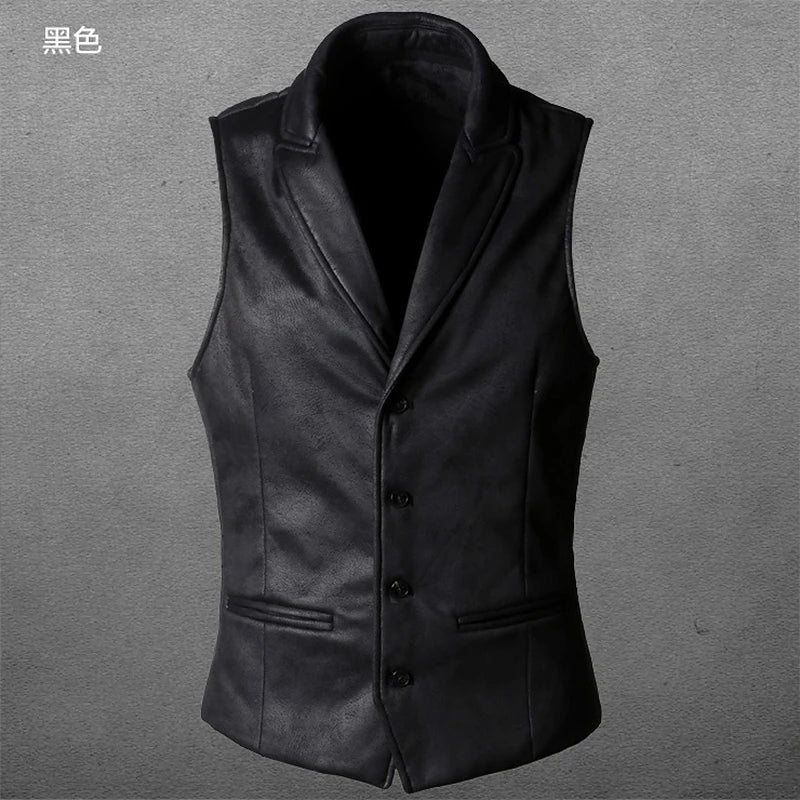 Vintage Suede Slim Fit Men's Vest