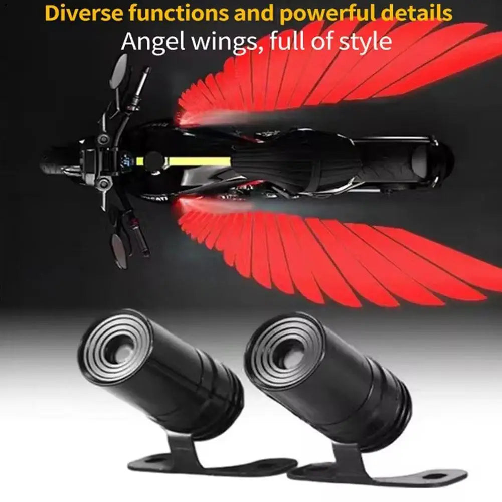Winged Glow: Motorcycle LED Light Projectors Duo