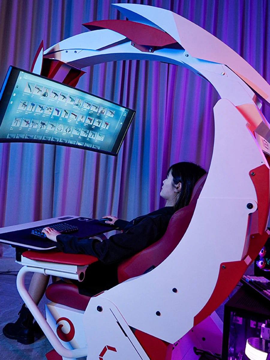 Cockpit Ergo Gaming Chair with Integrated Table