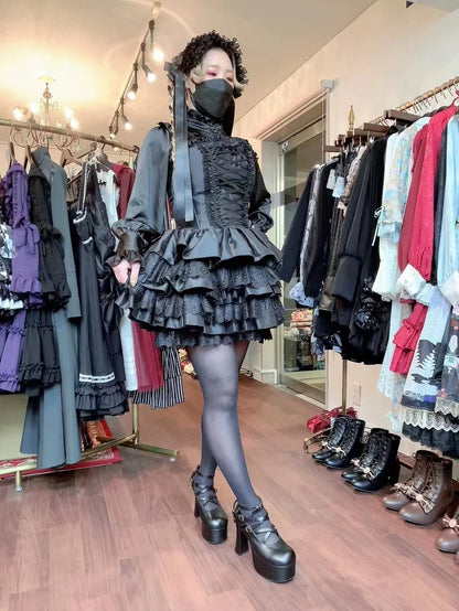 Lace Elegance: Japanese Gothic Lolita Dress
