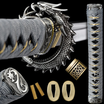 Majestic Dragon Sword Fittings Set for Samurai Blades