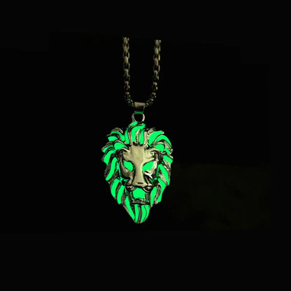 Luminous Lion Head Punk Necklace