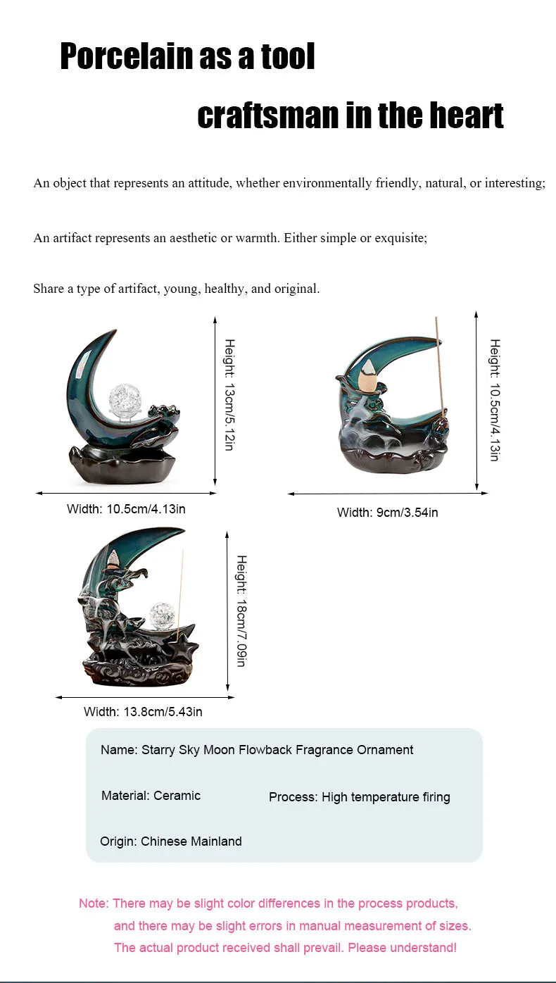 Zen Moon Ceramic Incense Plate - Aromatic Home Decor