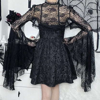 Vintage Gothic  Black Lace T-shirt